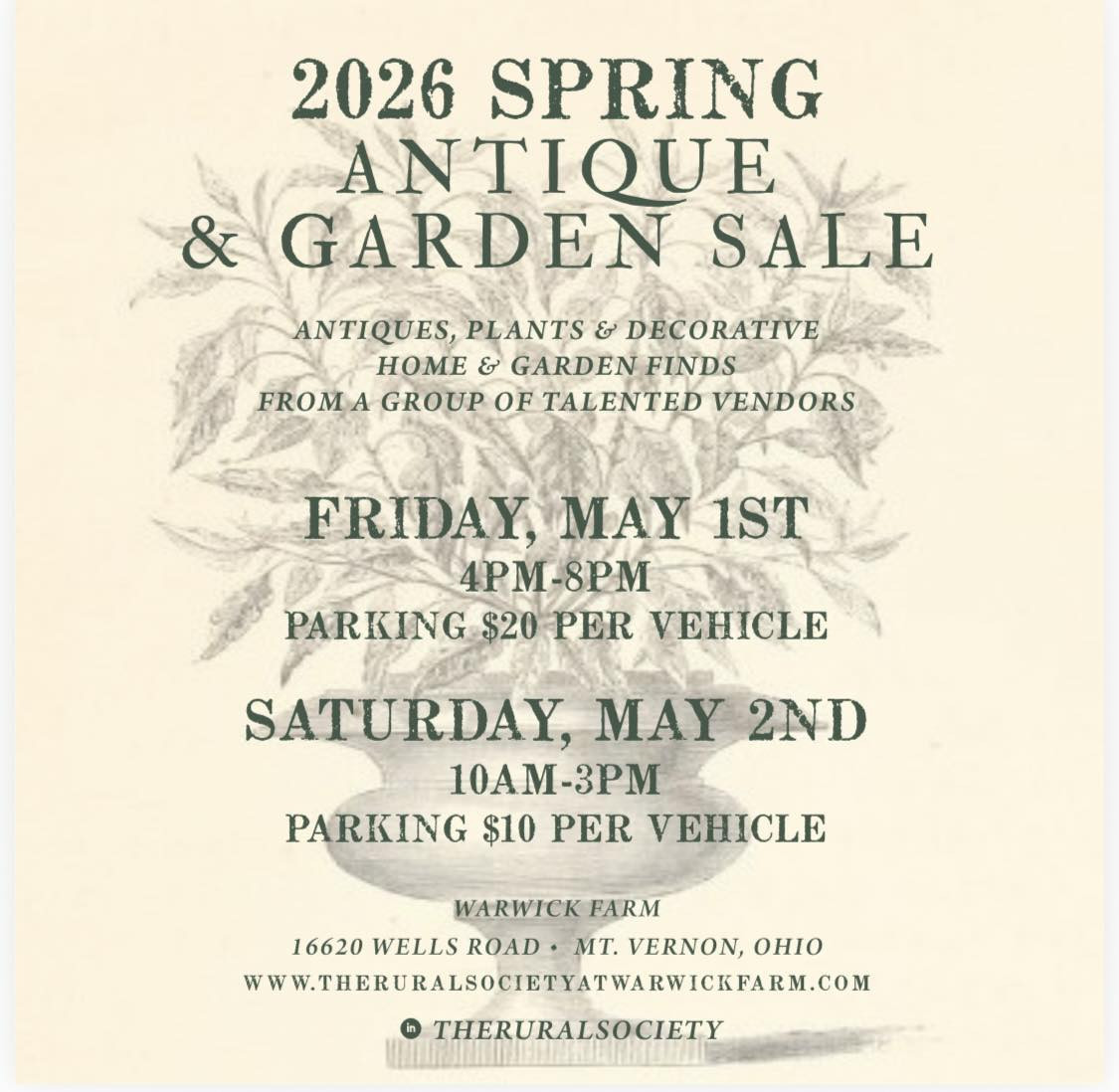 2026 Spring Antique & Garden Sale at The Rural Society