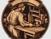 ASE Custom Woodworking logo.