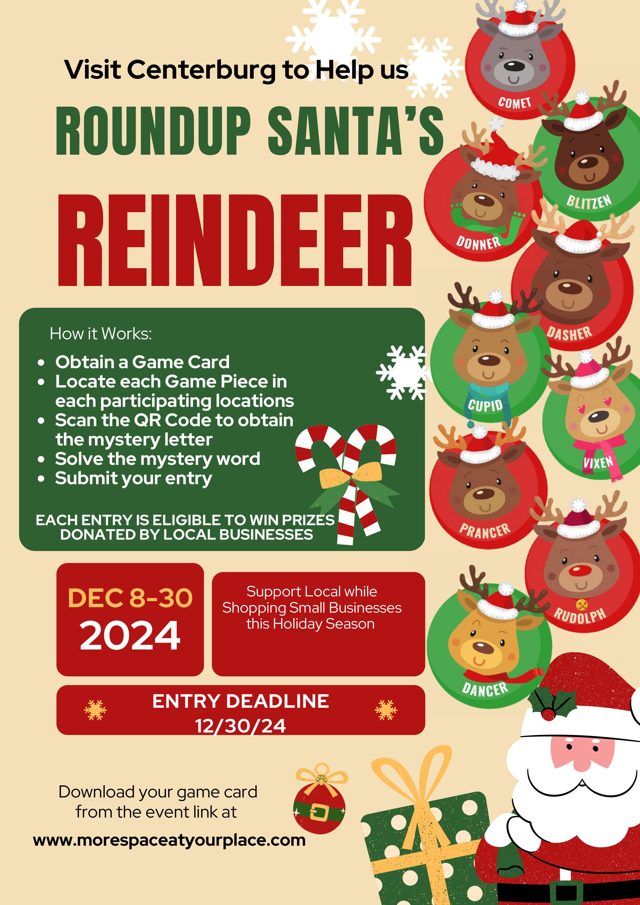 Centerburg Roundup Santa's Reindeer flyer.