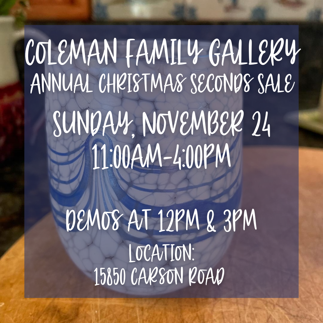 Coleman Family Gallery Annual Christmas Seconds Sale flyer.