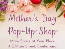 Mothers Day Pop Up Shop flyer.