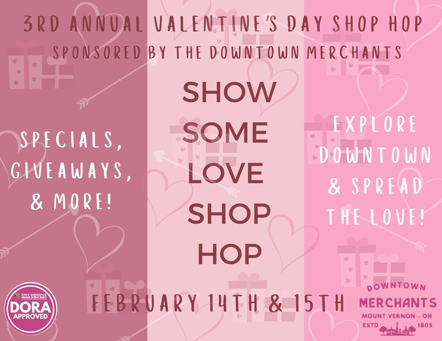 Show Some Love Shop Hop event flyer.
